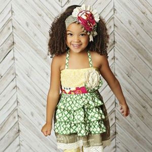 Mustard Pie Rigby Apron Top in Magenta Sunrise